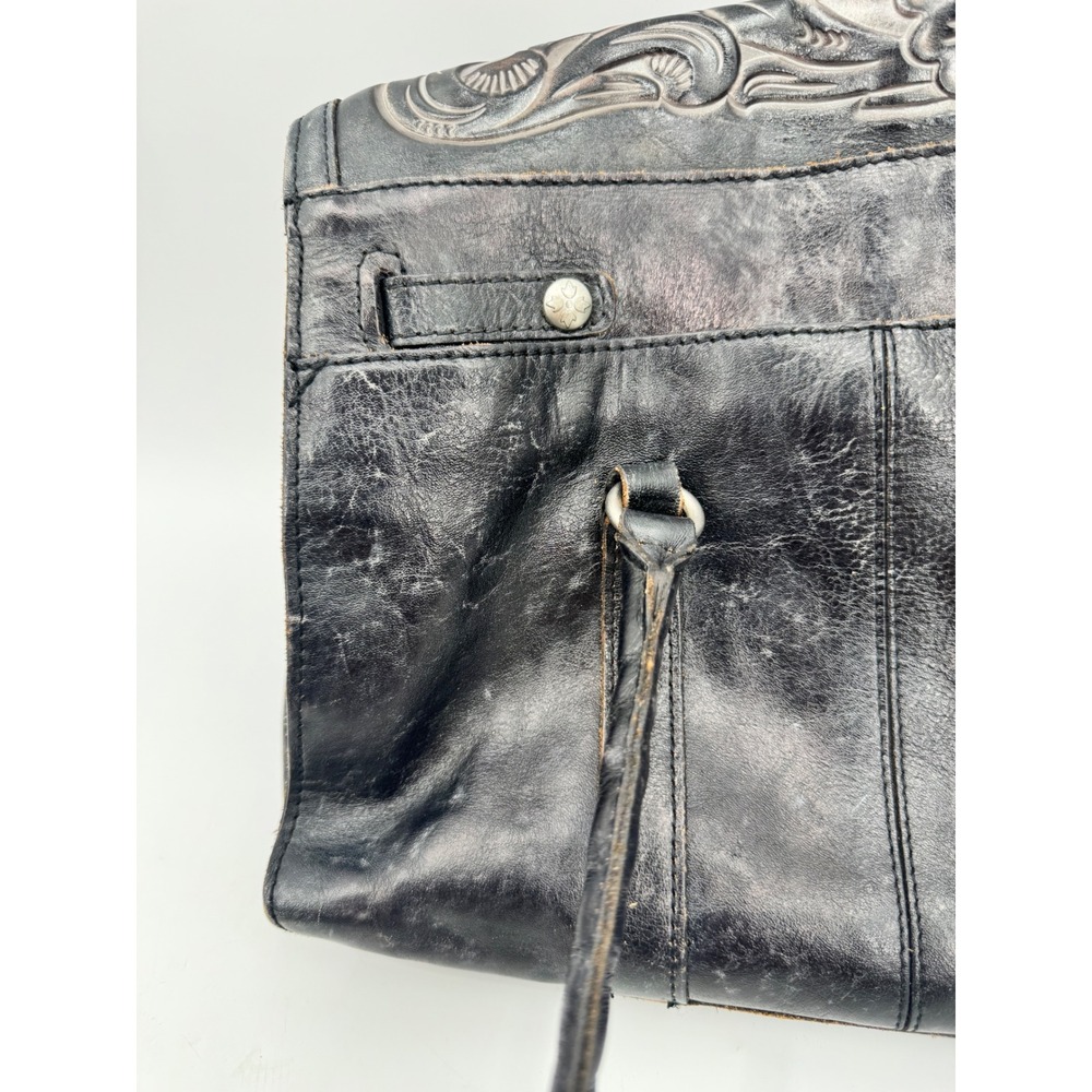 Patricia Nash Tote Bag Womens Large Black Tooled Leather Floral Boho Handbag - Picture 5 of 16